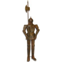 AN IRON KNIGHTS SUIT OF ARMOR WITH POLLAXE (RX-319)