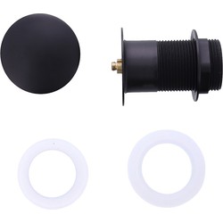 Badplaats Afvoerplug Mat Zwart - Pop up Plug voor Wastafel zonder Overloop