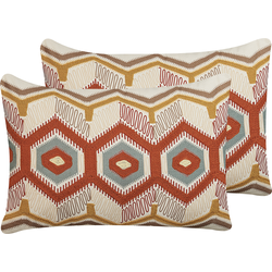 MAJRA  - Sierkussen set van 2 - Multicolor - 40 x 60 cm - Katoen