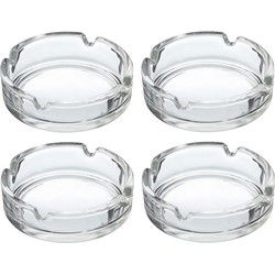 Asbak - 4x - transparant - D10 cm - glas - doorzichtige rookasbak - Asbakken