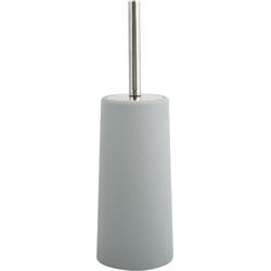 MSV Toiletborstel houder/WC-borstel - lichtgrijs - kunststof - 35 cm - Toiletborstels