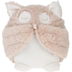 H&S Collectiondeurstopper - uil - roze - 18 x 16 cm - polyester - Deurstoppers