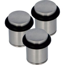 AMIG Deurstopper/deurbuffer - 3x - D28mm - inclusief schroeven - antiek messingA  - Deurstoppers