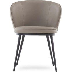 Eetkamerstoel Taupe PU Leer - Zithoogte 48cm - Gain