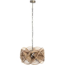 PTMD Yena Hanglamp - H134 x Ø57 cm - Rotan - Bruin