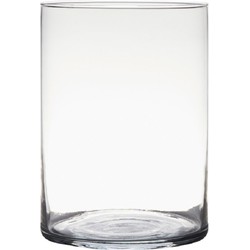 Hakbijl Glass Vaas - cilinder - glas - transparant - 25 x 18 cm - Vazen