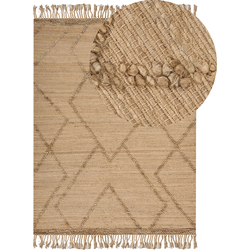 Beliani HANDERE - Gevlochten-Beige-Jute