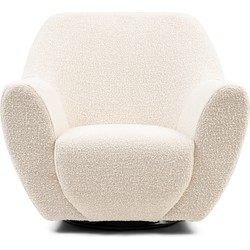 Riviera Maison The Jill Swivel Chair, bouclé, white sand