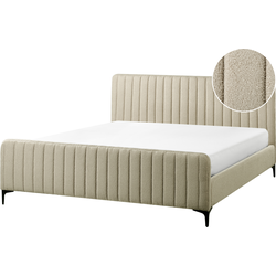 LUNAN - Tweepersoonsbed - Beige - 180 x 200 cm - Bouclé