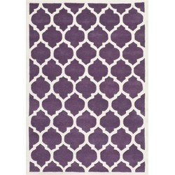 Safavieh Contemporary Indoor Hand Tufted Area Rug, Chatham Collection, CHT734, in Purple & Ivory, 122 X 183 cm