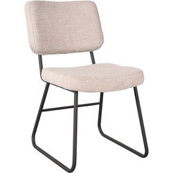 LABEL51 Eetkamerstoel Noah - Naturel - Boucle - Black Frame