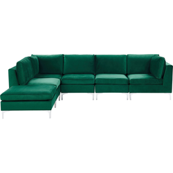 Beliani EVJA - Modulaire Sofa-Groen-Fluweel