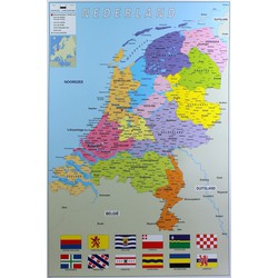 Poster Nederland/Holland topografie thema 61 x 91 cm - Posters