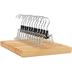 Set van 12 antislip hangers met klemmen voor broeken - L25 x H17 cm