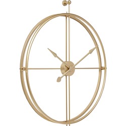 LW Collection LW Collection Wandklok XL Alberto goud 80cm - Wandklok minimalistisch - Industriële wandklok stil uurwerk