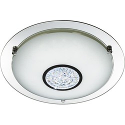 Landelijke Spiegel - Bussandri Exclusive - Metaal - Landelijk - LED - L: 41cm - Voor Binnen - Woonkamer - Eetkamer - Zilver