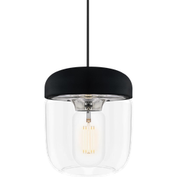 Acorn hanglamp zwart met steel - met koordset zwart - Ø 14 cm