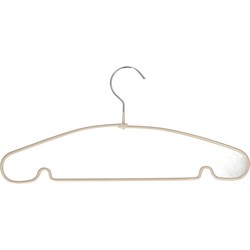 Voordeelset van 10x stuks metalen kledinghangers taupe 39 x 19 cm - Kledinghangers