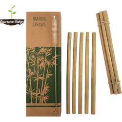 Bamboe rietjes | 10 stuks | 100% natuurlijke bamboe | Incl. 2 schoonmaakborstels