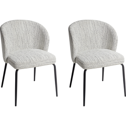 ZANA - Eetkamerstoel set van 2 - Wit - Polyester