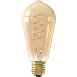 LED volglas Flex Filament Rustieklamp 220-240V 3.8W 250lm E27 ST64, Goud 2100K Dimbaar