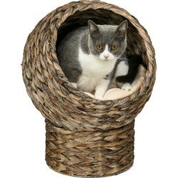 4goodz Rotan Kattenmand - Gezellig Kattenholletje met Kussen - 42x33x52cm