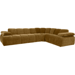 WOOOD Mojo Hoekbank Rechts - Ribstof - Honing Geel - 74x310x230