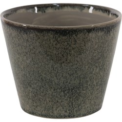 Clayre & Eef Bloempot  Ø 14x13 cm Groen Keramiek Rond Bloempot binnen