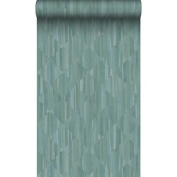 Origin Wallcoverings behang 3D-houtmotief blauwgroen - 50 x 900 cm - 347869