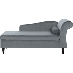 LUIRO - Chaise longue - Lichtgrijs - Rechterzijde - Fluweel