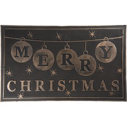 Clayre & Eef Deurmat  75x45 cm Grijs Kunststof Rechthoek Merry Christmas Mat