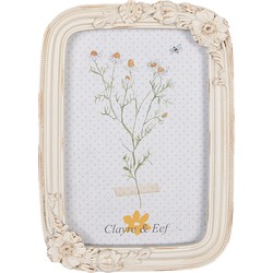 Clayre & Eef Fotolijst  10x15 cm Beige Kunststof Glas Rechthoek Fotokader