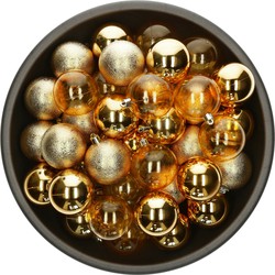 Decoris kerstballen - 25x stuks - 6 cm - kunststof -goudA - Kerstbal