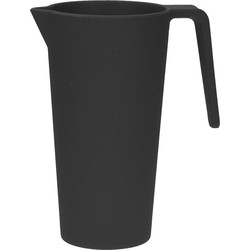 Schenkkan/waterkan - zwart - 1500 ML - melamine - D10 x H21 cm - Schenkkannen