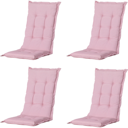 Madison -  Tuinstoelkussen Hoge Rug Panama soft pink - Ca. 123x50 cm - Set van 4