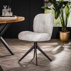 Hoyz Collection - Stoel Comfort Draaibaar. 2 Stuks - Boucle Zilverkleurig