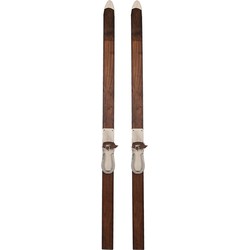 Clayre & Eef Decoratie Ski's 8x7x140 cm Bruin Hout Metaal