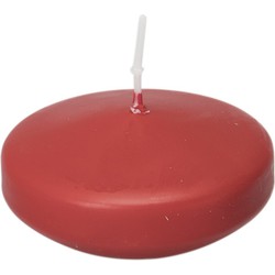 Enlightening Candles Drijfkaarsen - 8x stuks - rood - ca 8 branduren - geurloos - Dia 8 cm - groot - Drijfkaarsen