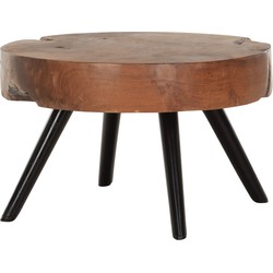 MUST Living Coffee table Disk large, 4 legs, 10 cm top,± 35xØ60 cm, natural teakwood
