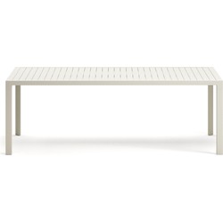 Kave Home - Culip buitentafel in aluminium met witte afwerking 220 x 100 cm