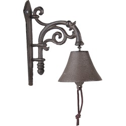 Clayre & Eef Ouderwetse Deurbel  10x18x19 cm Bruin Ijzer Tuinbel