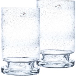 2x stuks glazen vazen conisch transparant 15 x 25 cm - Vazen