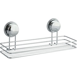 MSV doucherek - zilver - 38 x 15 cm - metaal - Douche- en badrekjes