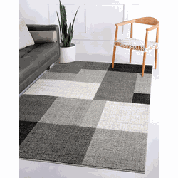 Belos Modern Grijs vloerkleed - Geblokt - 240 X 330 CM