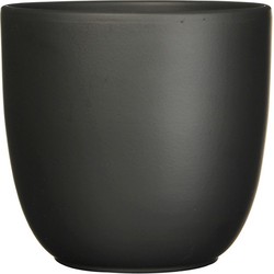 2 stuks - Bloempot Pot rond es/15 tusca 16 x 17 cm zwart mat Mica - Mica Decorations