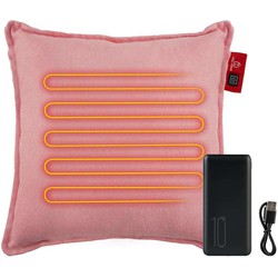 Feel Home - Verwarmend Kussen - Zacht Rose 45x45cm - met 10000mAh Power bank