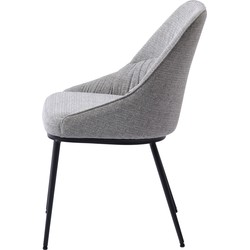 Eetkamerstoel Meridian Mid Grijs Tweed - Giga Living - Set van 2