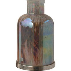 PTMD Xela Windlicht - 14 x 14 x 23,5 cm  - Glas - Grijs