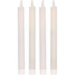 4x Kerstdiner/diner kaarsen wit Led 25,5 cm - LED kaarsen