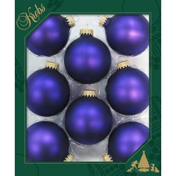 8x stuks glazen kerstballen 7 cm prisma violet velvet paars - Kerstbal